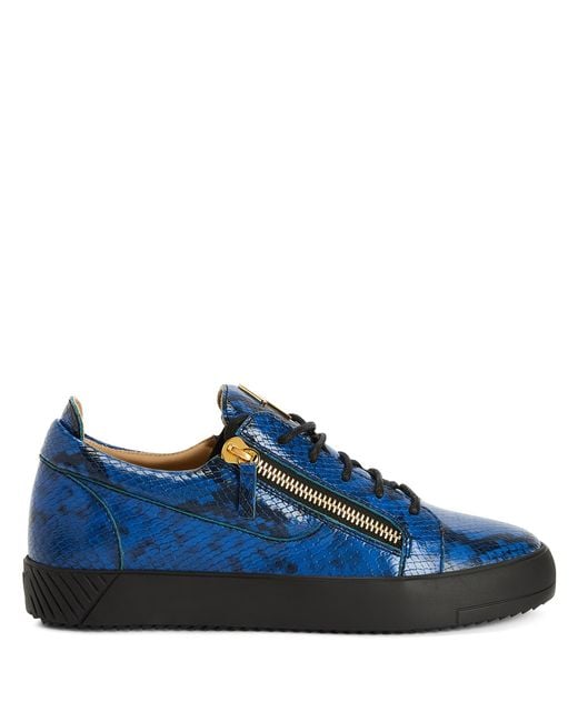 Giuseppe Zanotti Frankie Sneakers Mit Schlangen-Optik in Blue für Herren