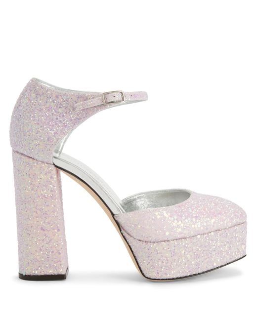 Giuseppe Zanotti White Bebe Glitter