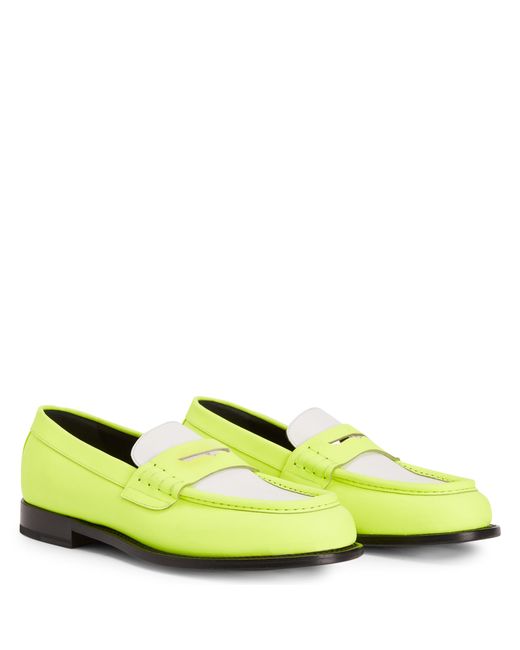 Giuseppe Zanotti Green Euro Two-Tone Leather Loafers for men