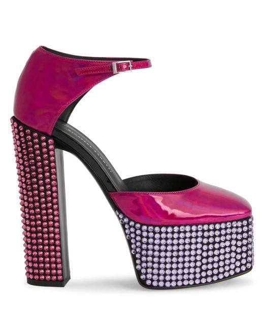 Giuseppe Zanotti Purple Bebe Strass