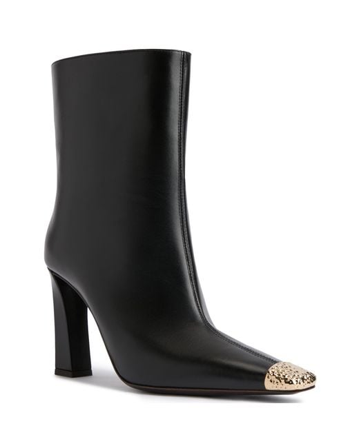 Giuseppe Zanotti Black Metallic-Toe Block-Heel Boots