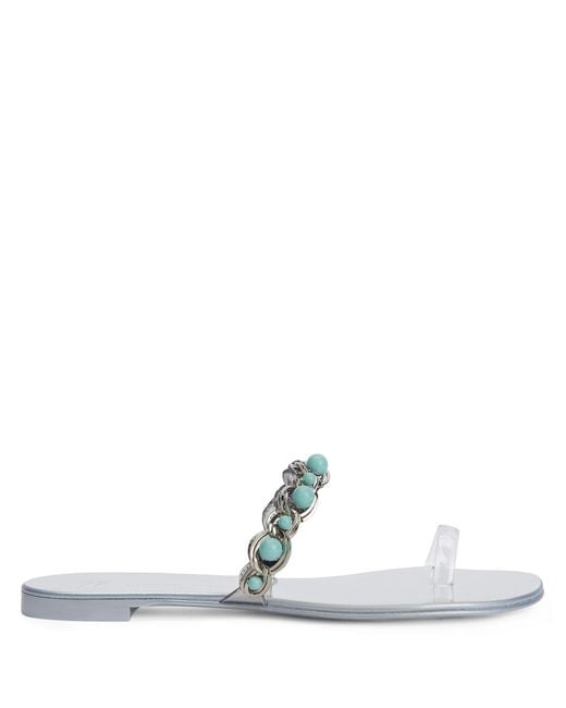 Giuseppe Zanotti White Marguerithe Flat