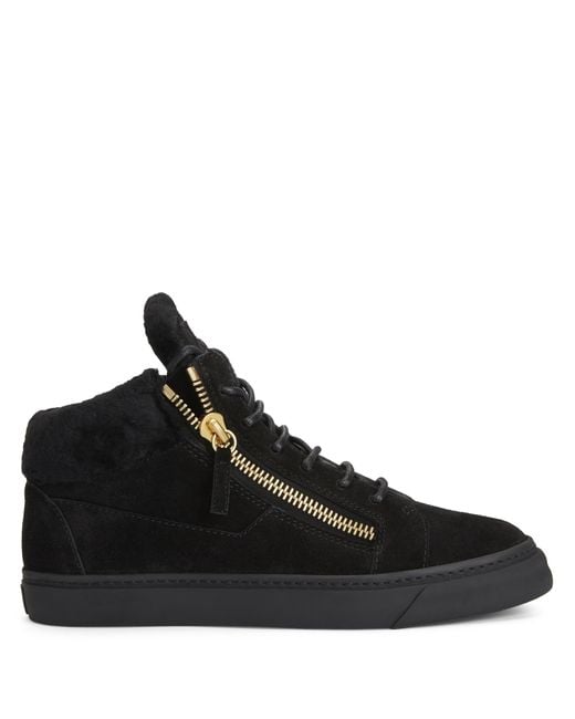 Giuseppe Zanotti Black Kriss Suede Mid-top Sneakers