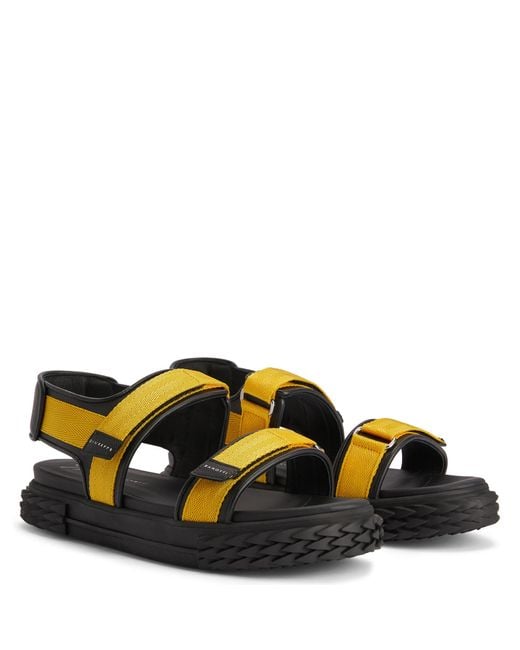 Giuseppe Zanotti Black Blabber Gummy Touch-Strap Sandals for men