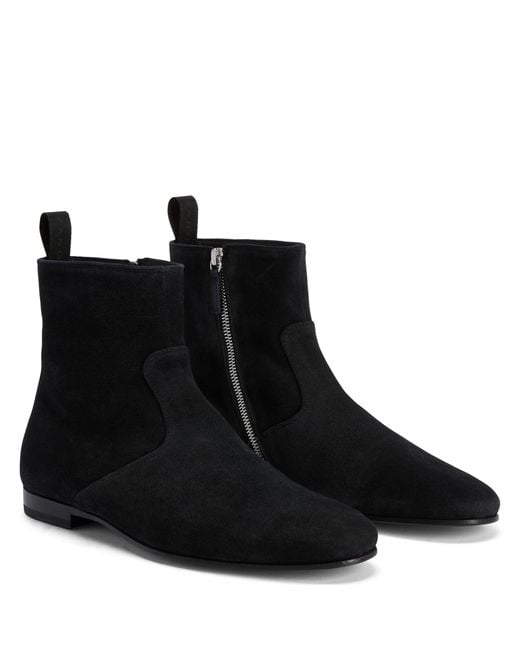 Giuseppe Zanotti Black Velvet-leather Boots for men