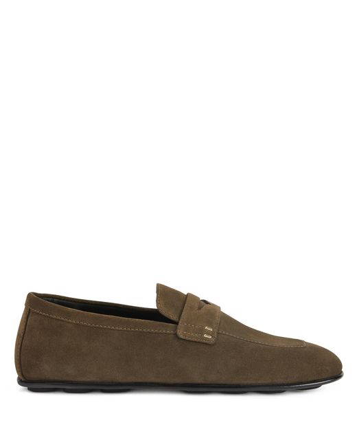 Giuseppe Zanotti Brown Cristophe Suede Loafers for men