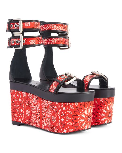 Giuseppe Zanotti Red Bandana Wedge