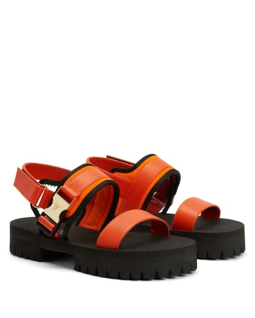 Giuseppe Zanotti Red Mederic Touch-strap Sandals for men