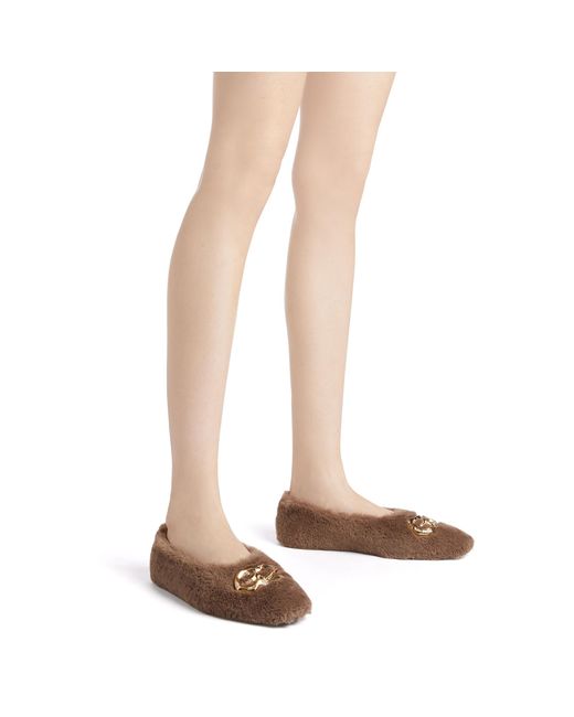 Giuseppe Zanotti Brown Lucreciia Faux Fur Loafers