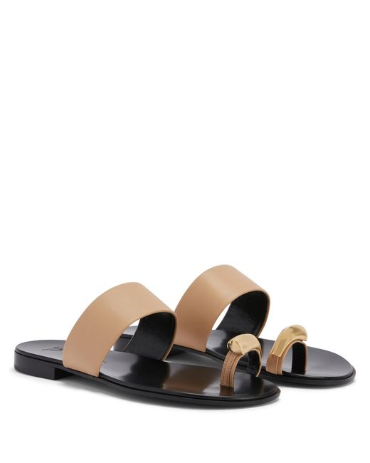 Giuseppe Zanotti Brown Norbert Leather Toe-Loop Sandals for men