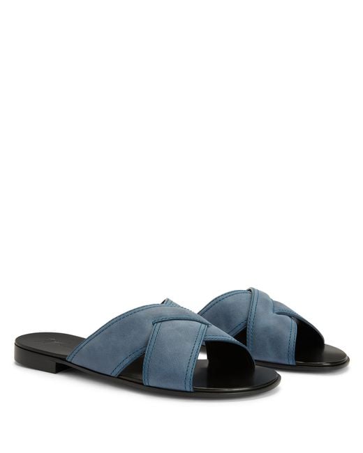 Giuseppe Zanotti Blue Flavio Suede Sandals for men