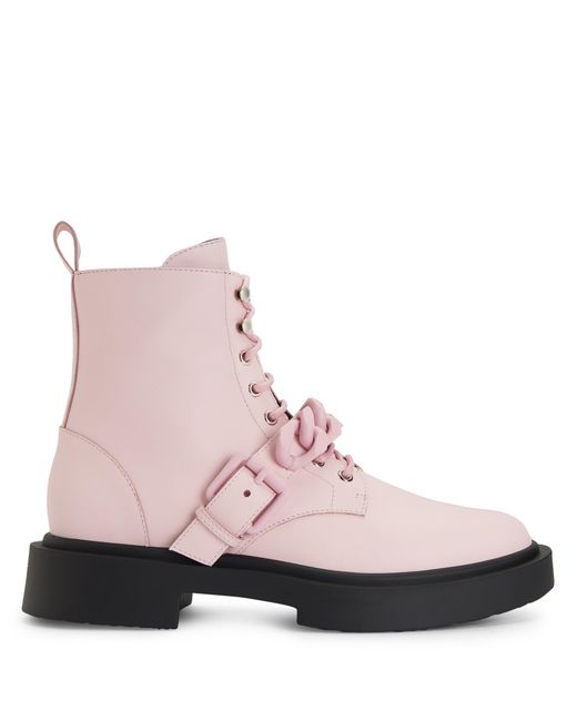 Giuseppe Zanotti Pink Adric Chain-Trim Combat Boots for men