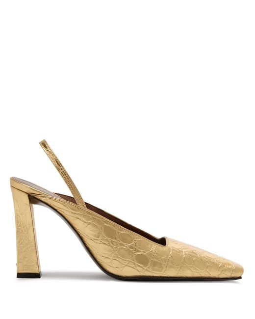 Giuseppe Zanotti Metallic 90Mm Brendha Crocodile-Print Square-Toe