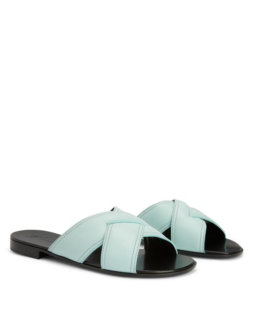 Giuseppe Zanotti Green Flavio Leather Sandals for men