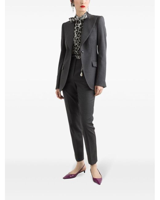 Pantaloni Dritti Con Effetto Stropicciato di Dolce & Gabbana in Gray