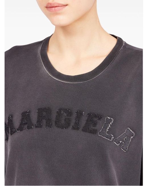 T-shirt con applicazione logo di Maison Margiela in Purple da Uomo