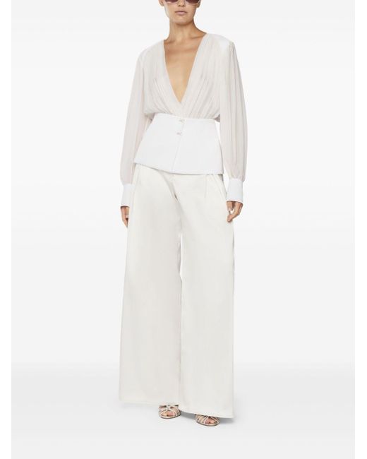 Blusa con inserti a contrasto di Genny in White da Uomo