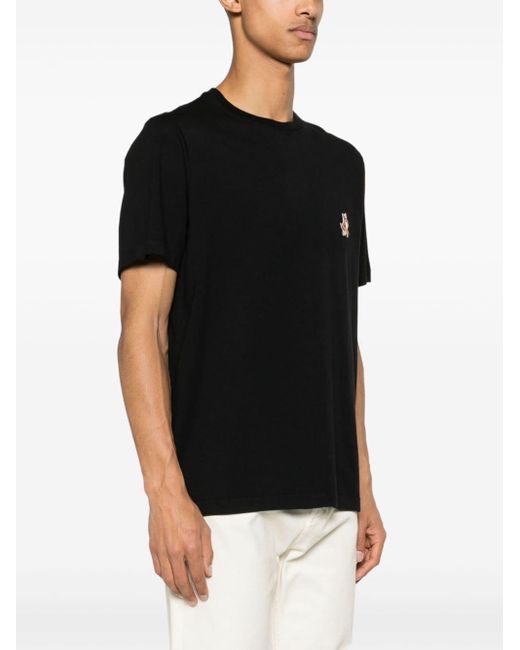 T-Shirt Con Applicazione di Maison Kitsuné in Black da Uomo