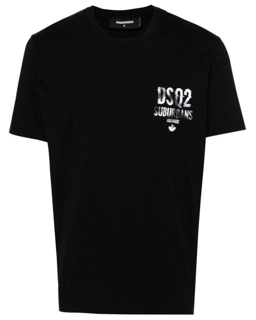 T-shirt con stampa di DSquared² in Black da Uomo