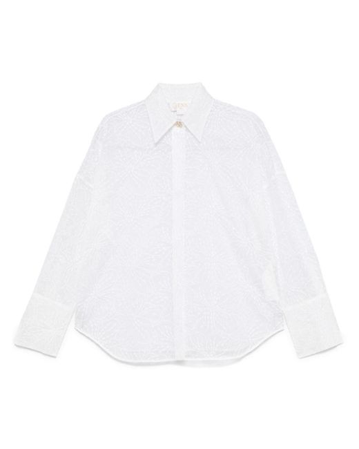 Camicia con ricamo di Genny in White da Uomo