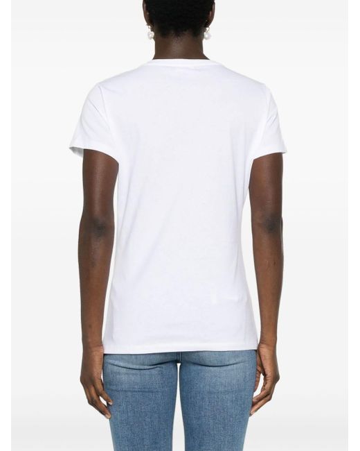 T-shirt con logo in cristalli di Liu Jo in White da Uomo