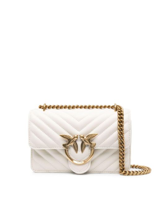 Borsa a tracolla lovebird trapuntata di Pinko in Natural da Uomo