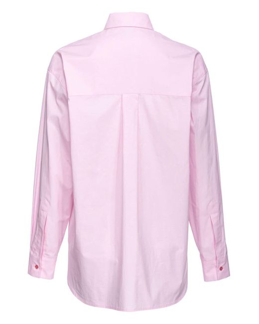 Camicia con ricamo di Pinko in Pink