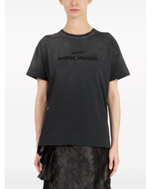 T-shirt In Cotone Con Logo di Maison Margiela in Black da Uomo