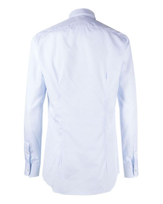 Camicia con colletto ampio di Xacus in Blue da Uomo