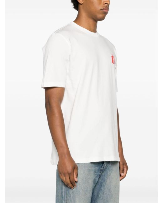 T-shirt girocollo con stampa di DIESEL in White da Uomo