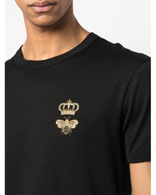 T-shirt con ricamo di Dolce & Gabbana in Black da Uomo