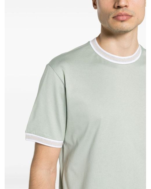 T-shirt con dettaglio righe di Eleventy in Green da Uomo