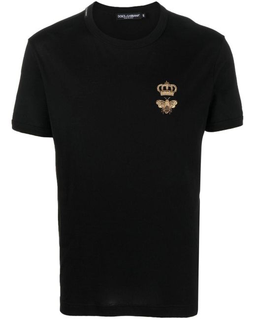 T-shirt con ricamo di Dolce & Gabbana in Black da Uomo