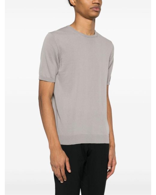 T-shirt in maglia grigia di Roberto Collina in Gray da Uomo