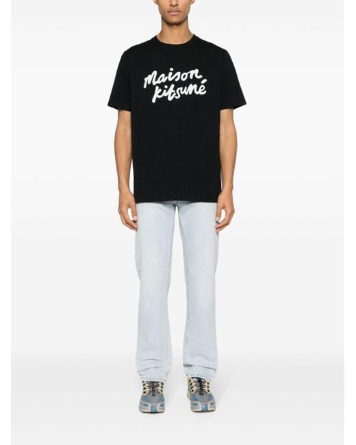 T-Shirt Con Stampa di Maison Kitsuné in Black da Uomo