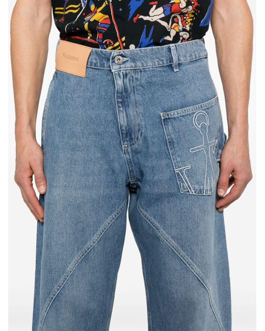 Jeans Con Design Attorcigliato di J.W. Anderson in Blue da Uomo