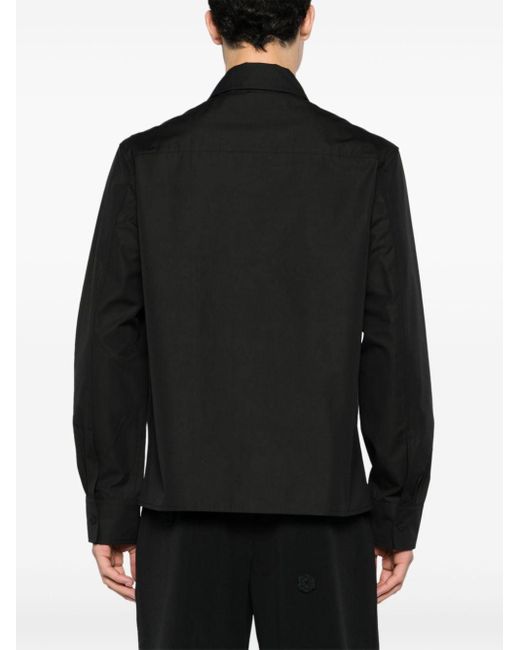 Camicia nera in cotone pesante di Jil Sander in Black da Uomo