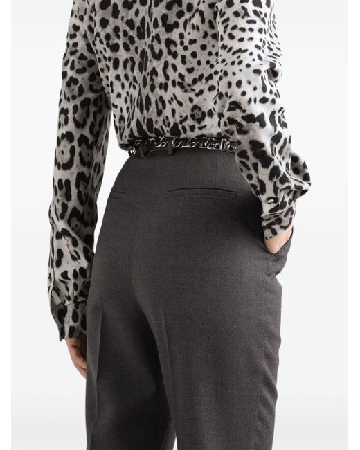 Pantaloni Dritti Con Effetto Stropicciato di Dolce & Gabbana in Gray