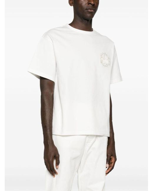 T-shirt con ricamo Pegaso di Etro in White da Uomo