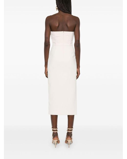 Abito midi in crêpe con fiocco di Elisabetta Franchi in White da Uomo