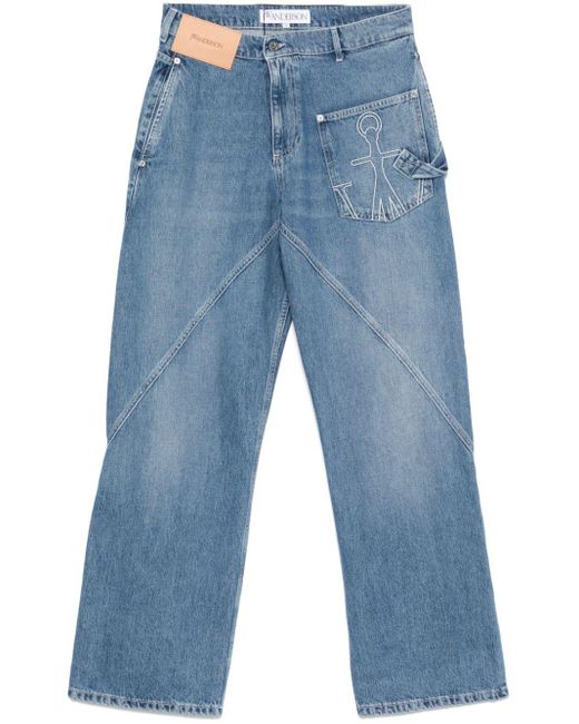 Jeans Con Design Attorcigliato di J.W. Anderson in Blue da Uomo
