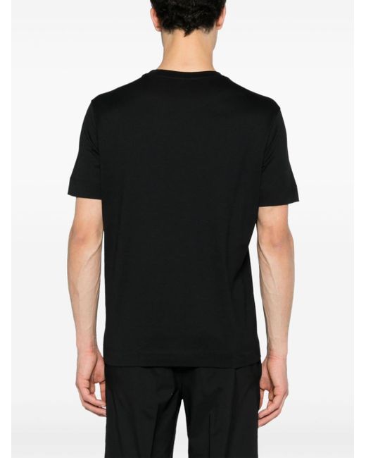 Logo-appliqué cotton T-shirt di Emporio Armani in Black da Uomo