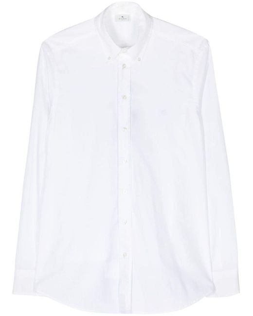 Camicia con ricamo Pegaso di Etro in White da Uomo