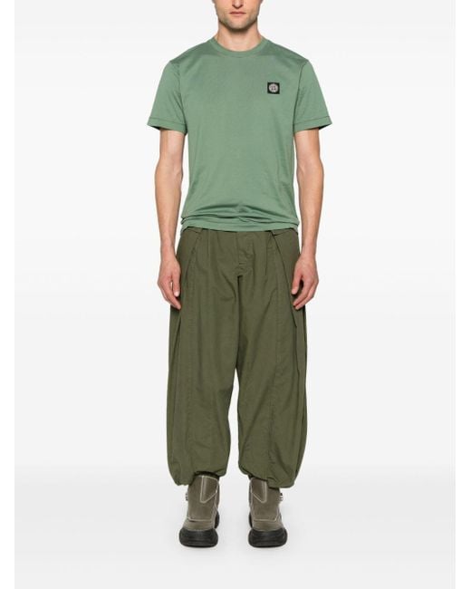 T-Shirt Con Applicazione Compass di Stone Island in Green da Uomo
