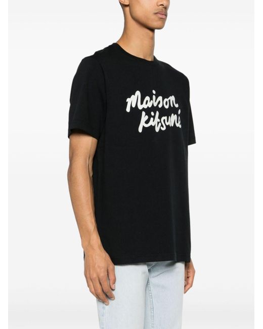 T-Shirt Con Stampa di Maison Kitsuné in Black da Uomo