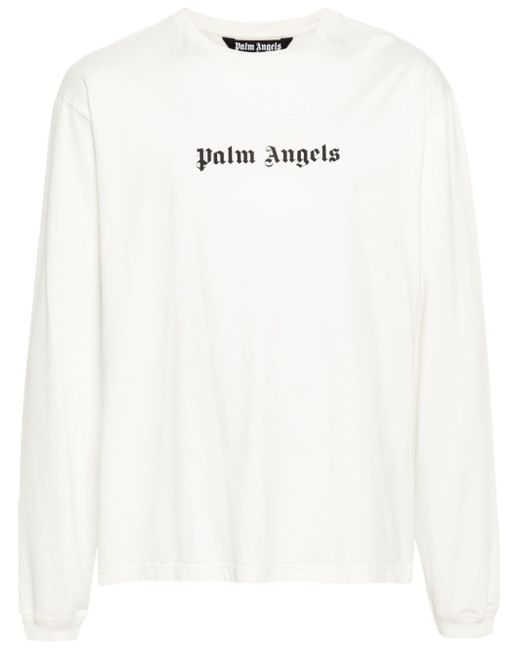 T-shirt con stampa di Palm Angels in White da Uomo