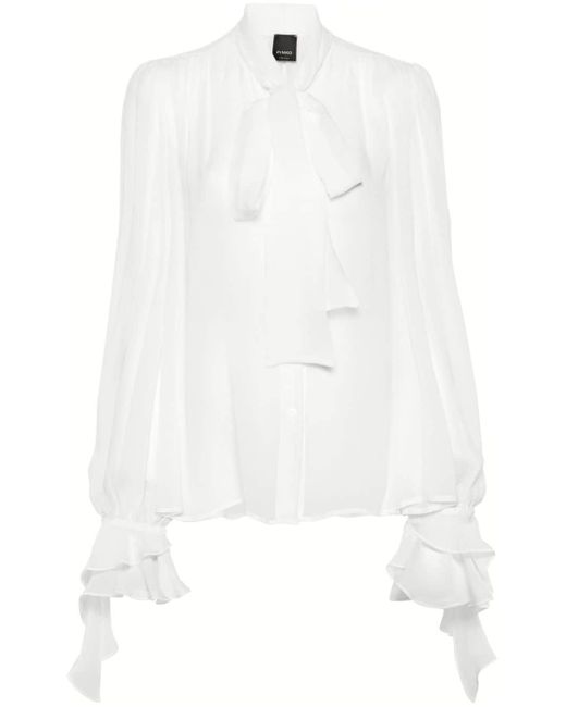 Camicia drappeggiata di Pinko in White