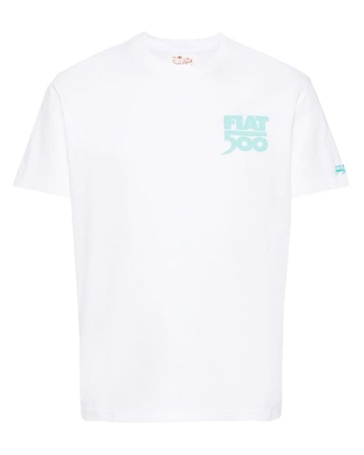 T-shirt con stampa Spiaggina x Fiat© 500 di Mc2 Saint Barth in White da Uomo