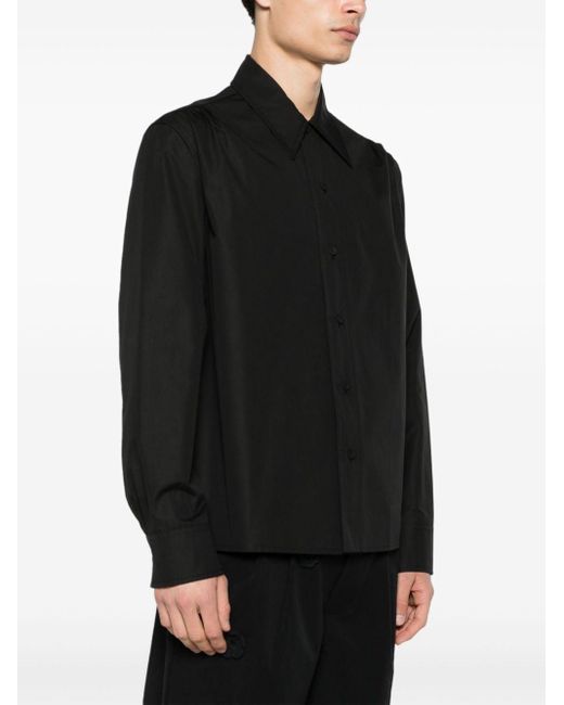 Camicia nera in cotone pesante di Jil Sander in Black da Uomo