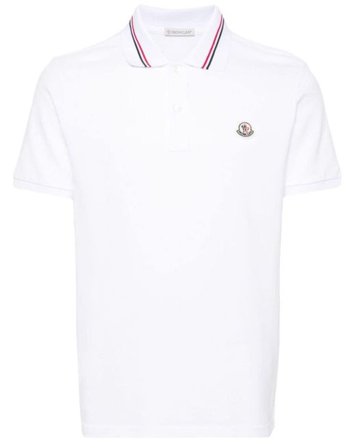 Polo con logo di Moncler in White da Uomo